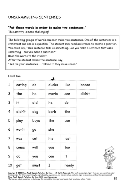 Unscrambling Sentences